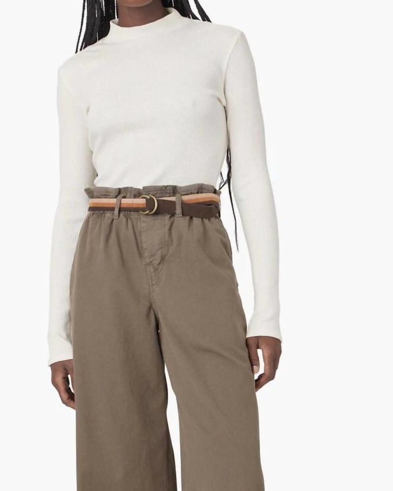 Front of a model wearing a size L Leith Knit Top in Ivory in Ivory by XIRENA. | dia_product_style_image_id:346183